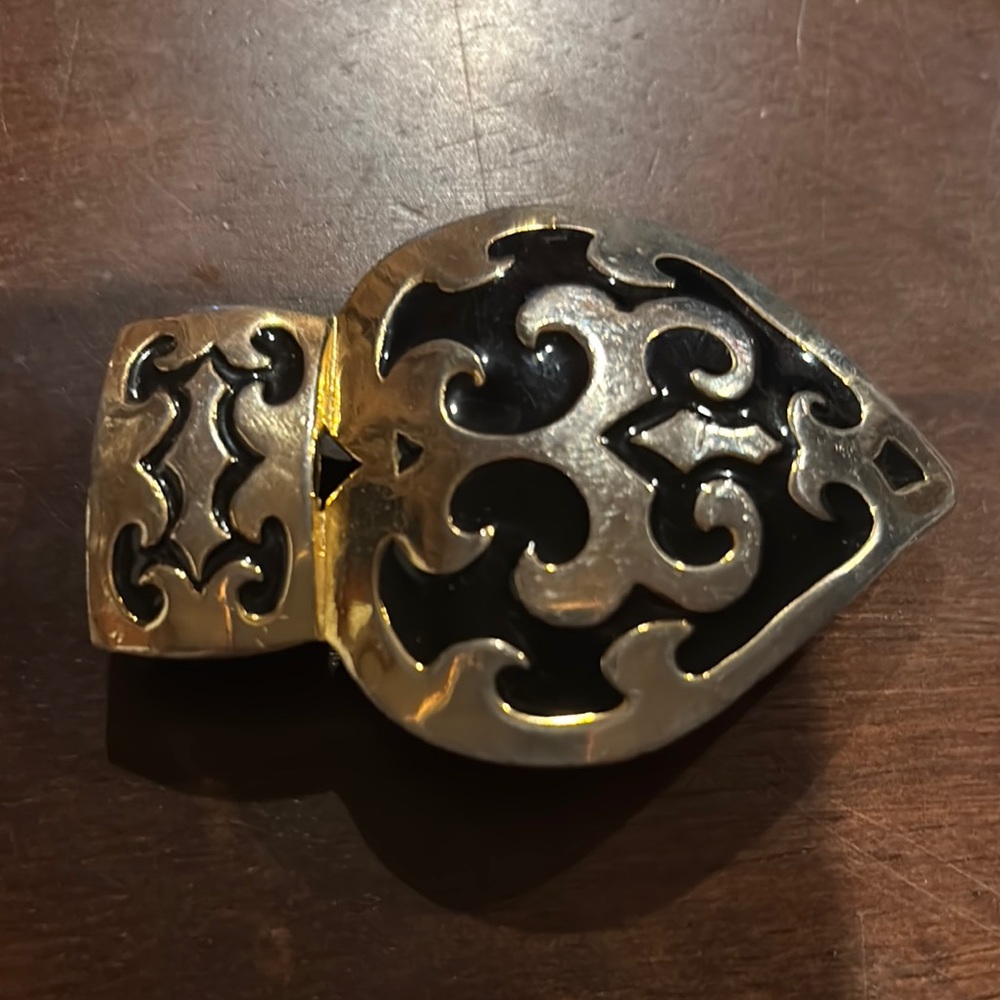 Gold and Black Decorative Buckle Made By Accessocraft NYC